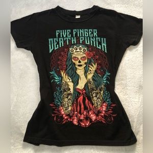 Five Finger Death Punch sugar skull band tee